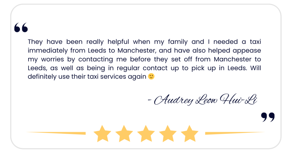 Leeds to Manchester Taxi Review
